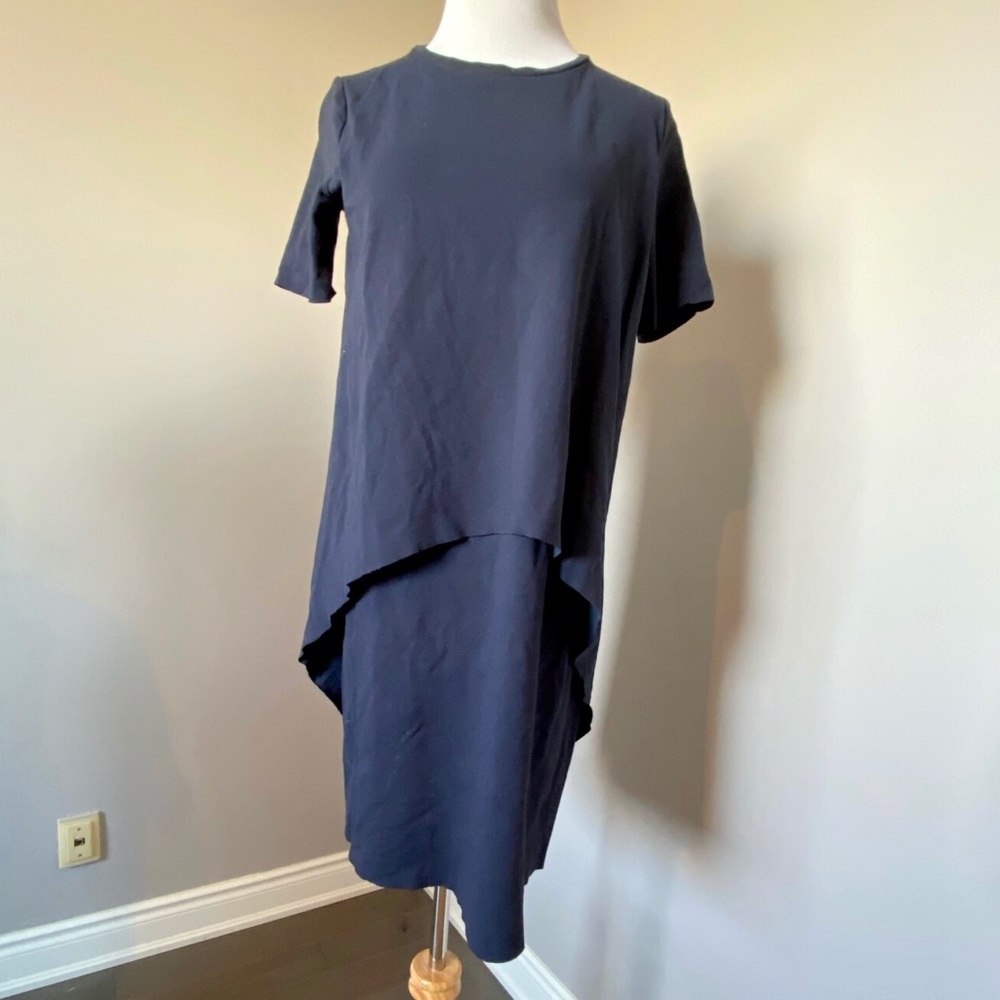 COS navy layered tshirt dress